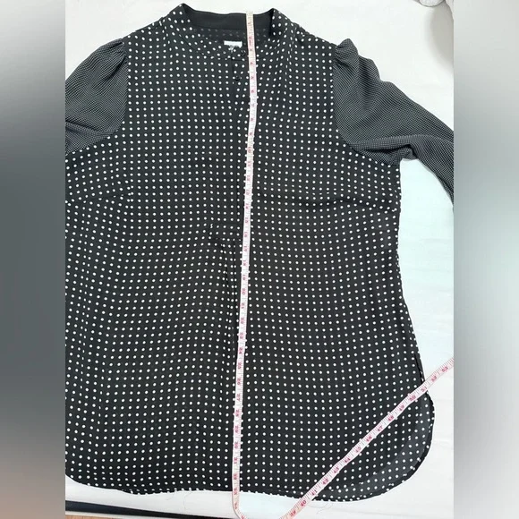 ANN KLEIN Black/ White Long Sleeve Top in XL - Picture 9 of 11